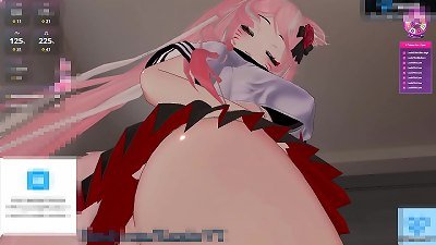 fabulous kitten Vtuber Kanako teases and purrs with her whorish bikini and Pantie Peek!! wild Catgirl